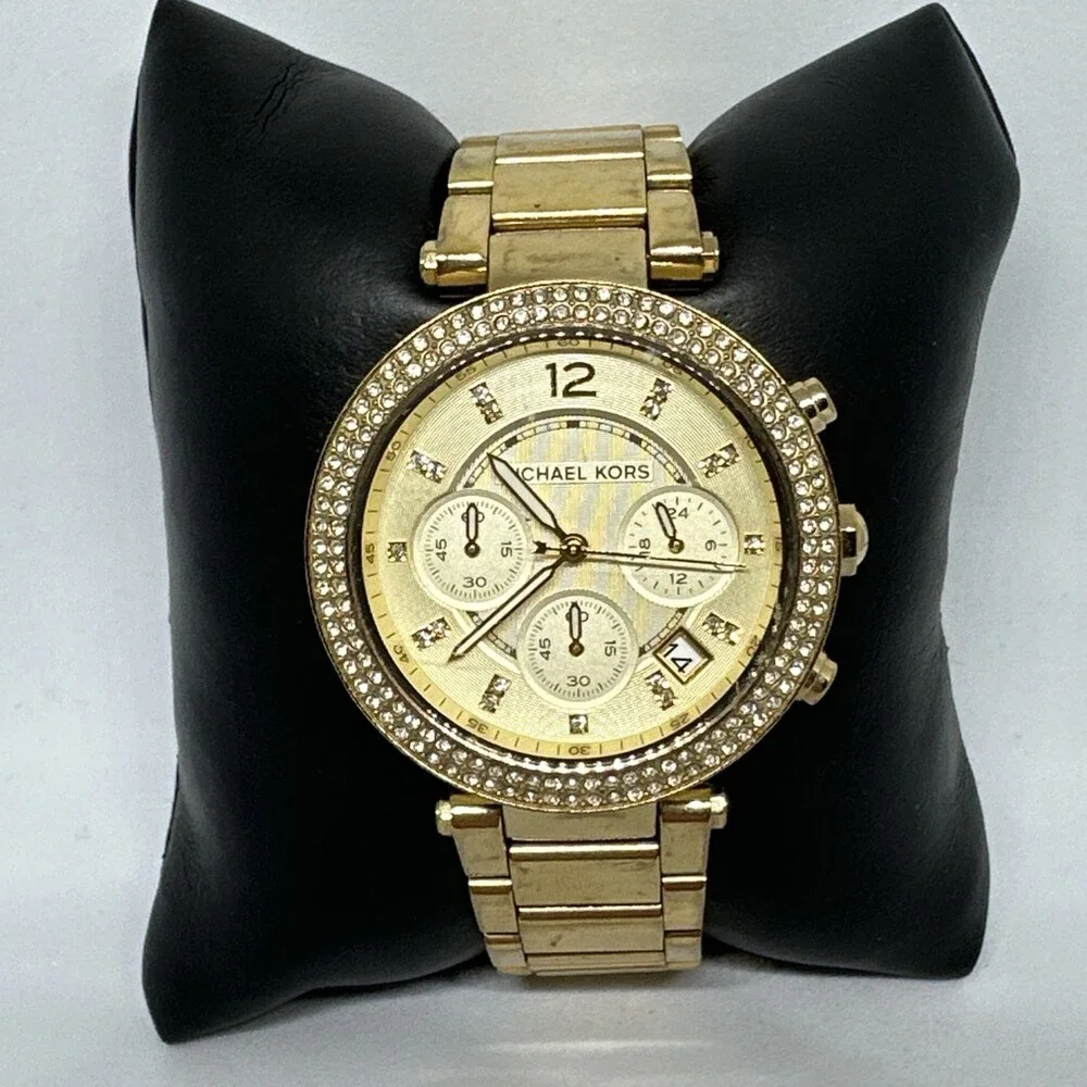 Michael Kors Parker MK5354 Women Gold Stainless Steel Analog Quartz Watch HME551